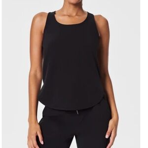 NWOT SPANX Casual Fridays Curved Hem Tank Small Black
